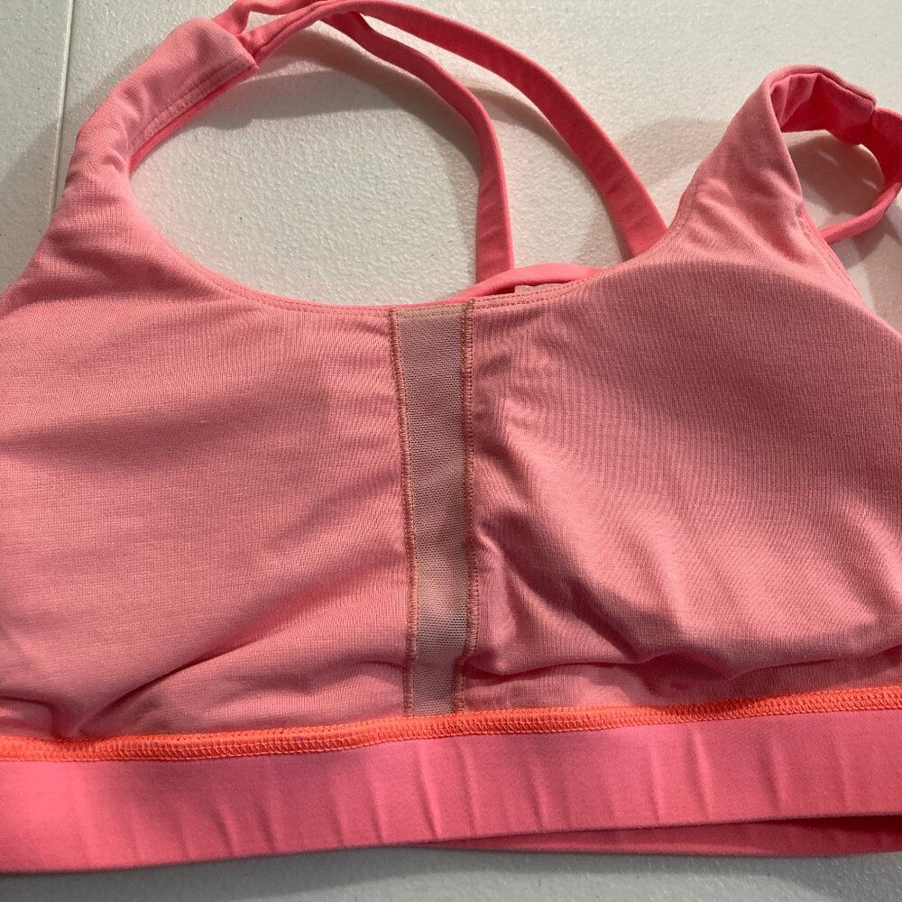 Lululemon Women’s Size 6 Energy Bra Long Line Neon Orange Sports Bra Crossback - Picture 8 of 10